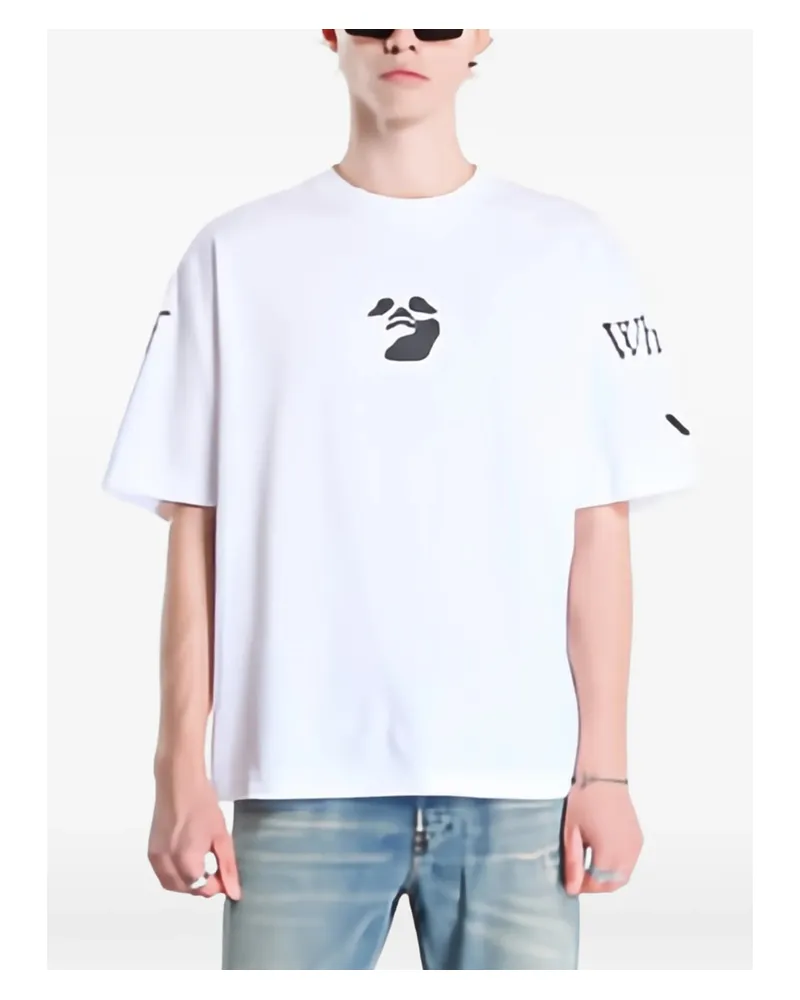 OFF-WHITE Off-white Swimming Logo Skate Short-sleeve T-shirt White