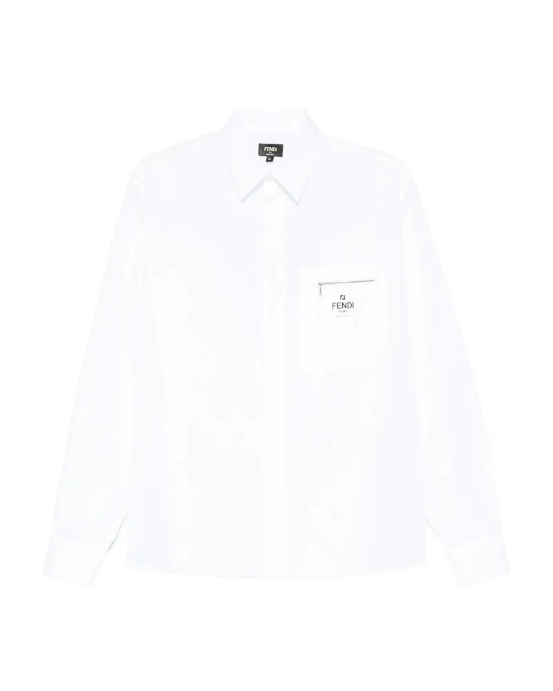 Fendi Logo-detail Pocket Shirt White