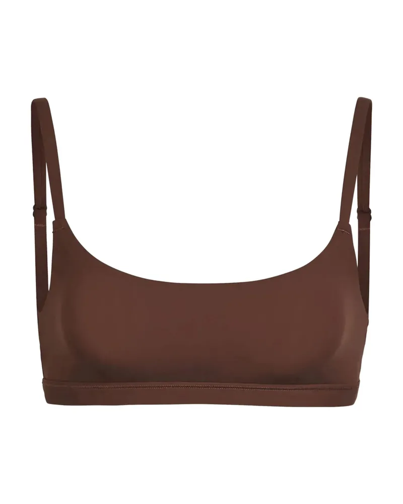 SKIMS Adjustable-straps Scoop-neck Bralette Brown