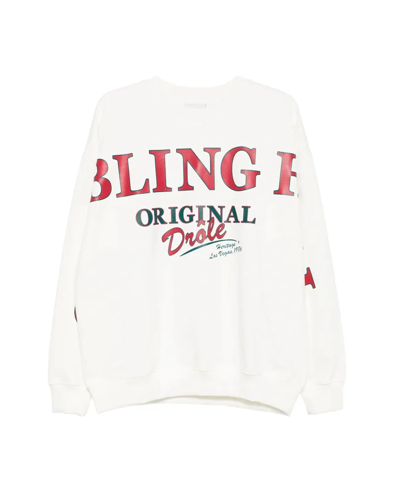 Drôle de Monsieur Logo-print Sweatshirt Neutrals