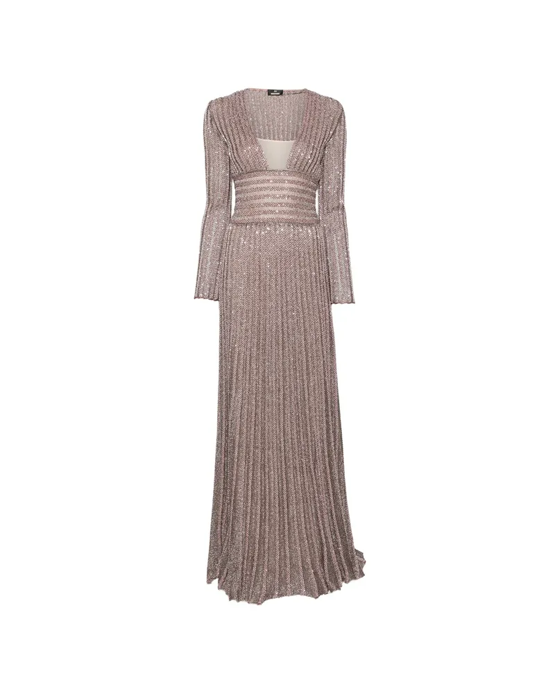 Missoni Sequin-embellished Pleated Maxi Dress Brown