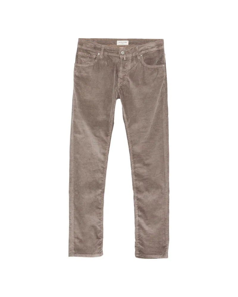 Jacob Cohën Nick Corduroy-effect Slim-fit Cotton Trousers Neutrals