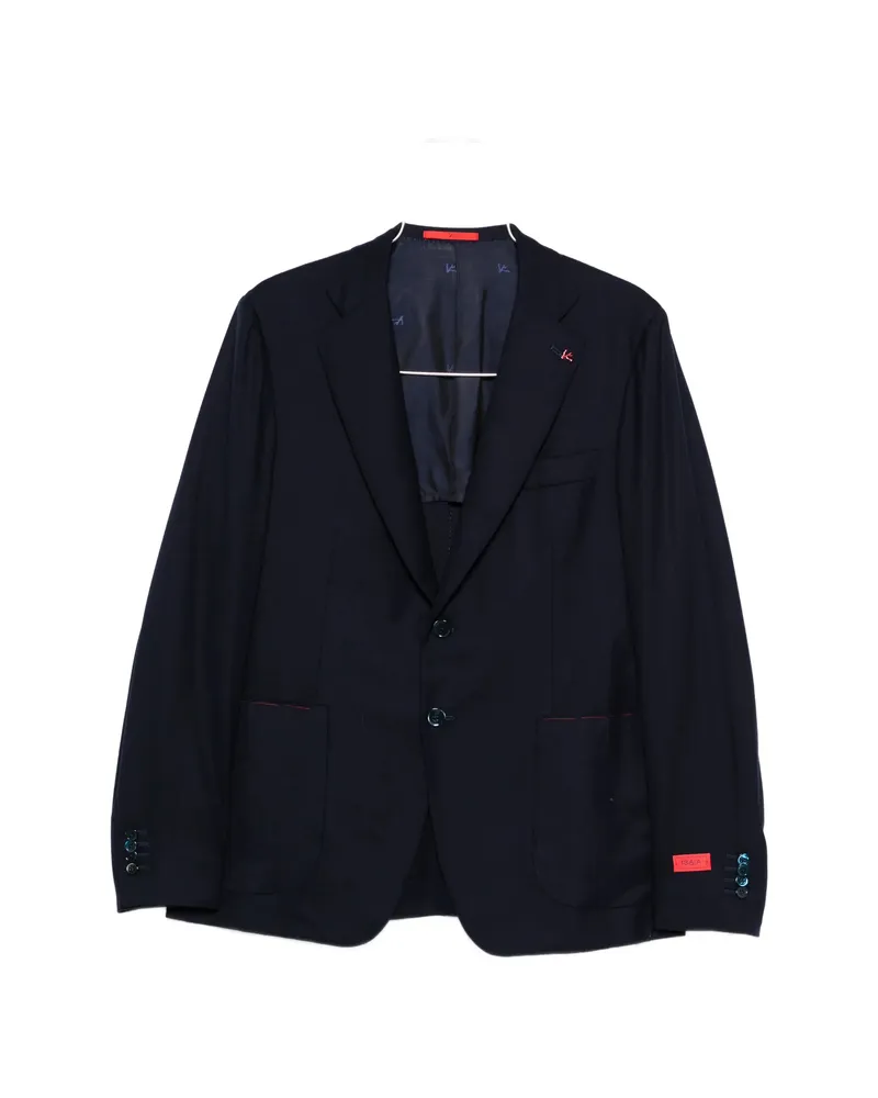 Isaia Buttoned-front Suit Blue