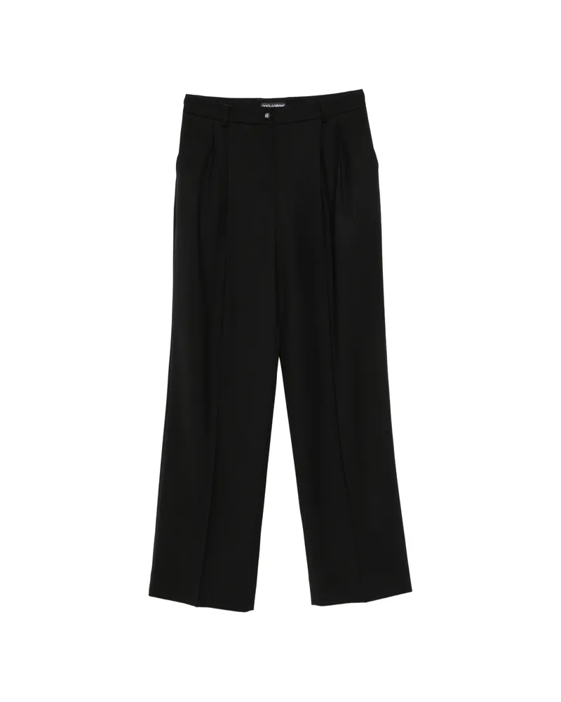 Dolce & Gabbana Pleated Wide-leg Trousers Black