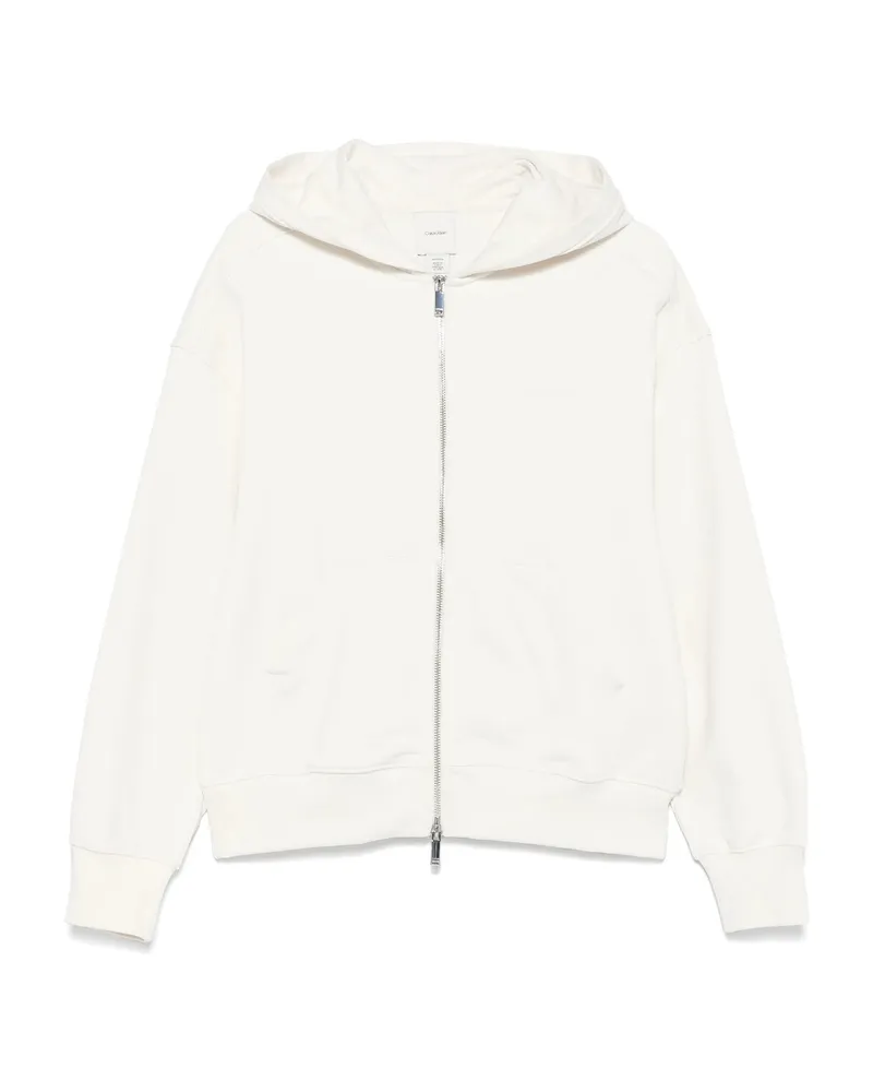 Calvin Klein Cotton Zip-up Hoodie Neutrals