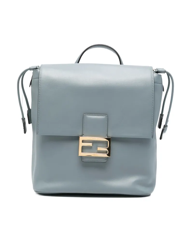 Fendi FF-plaque Backpack Blue