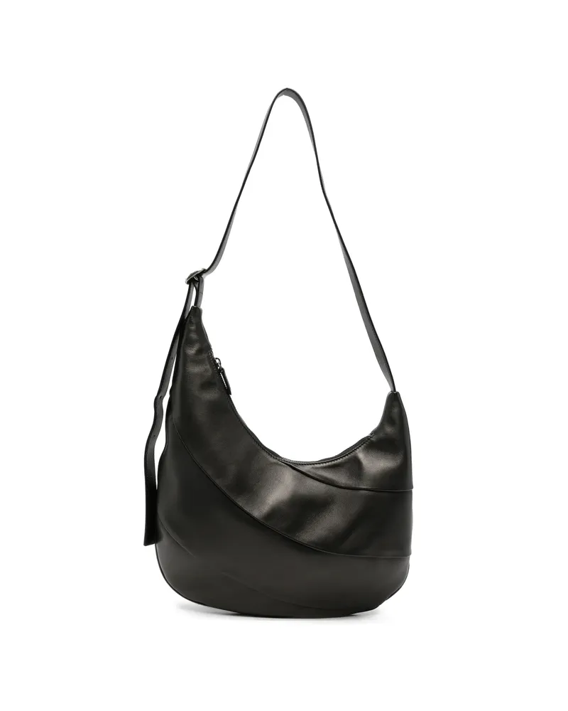 HEREU Fiblo Leather Shoulder Bag Black