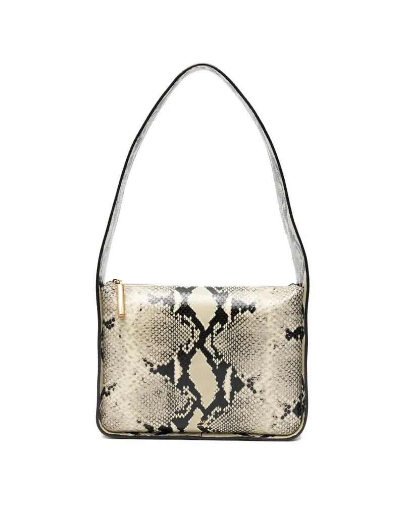 KHAITE Lori Squared Snakeskin-effect Shoulder Bag Neutrals