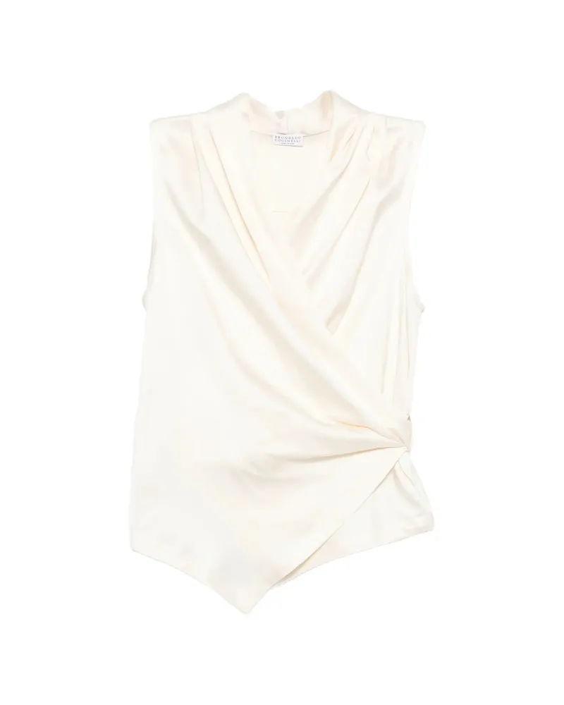 Brunello Cucinelli V-neck Sleeveless Top Neutrals