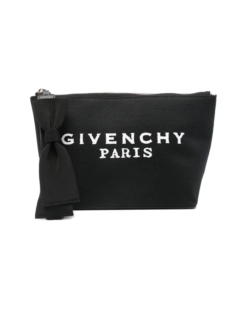 Givenchy Bow-detailed Logo Clutch Bag Black