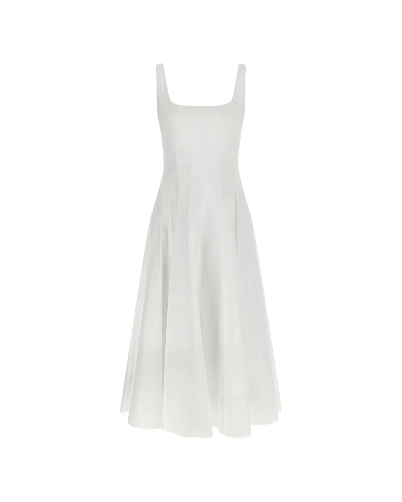 STAUD Wells Corset Panel Dress White