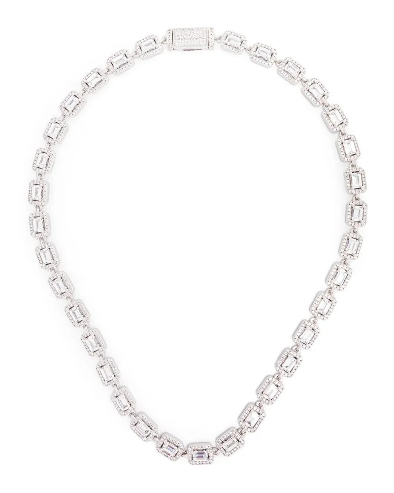 DARKAI Tennis Baguette Necklace Silver