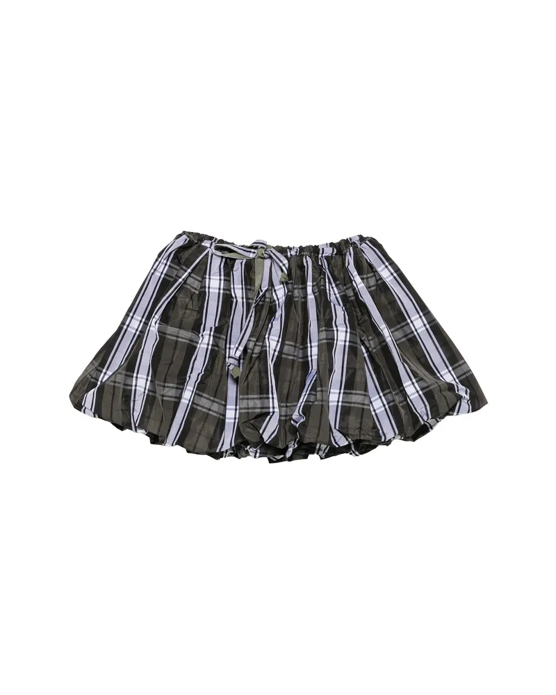 Patou Tartan-print Bubble-hem Skirt Black