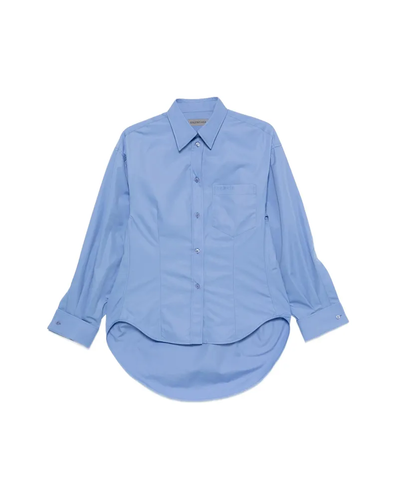 Balenciaga Curved-hem Shirt Blue
