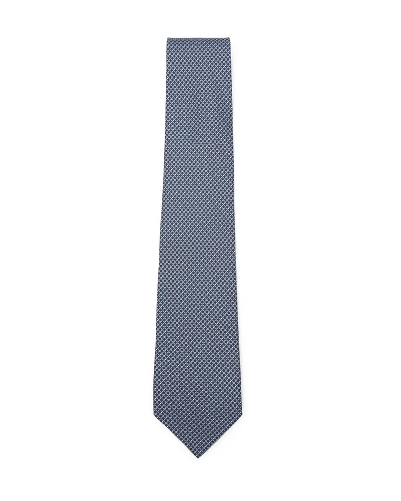 Ferragamo Patterned Tie Blue