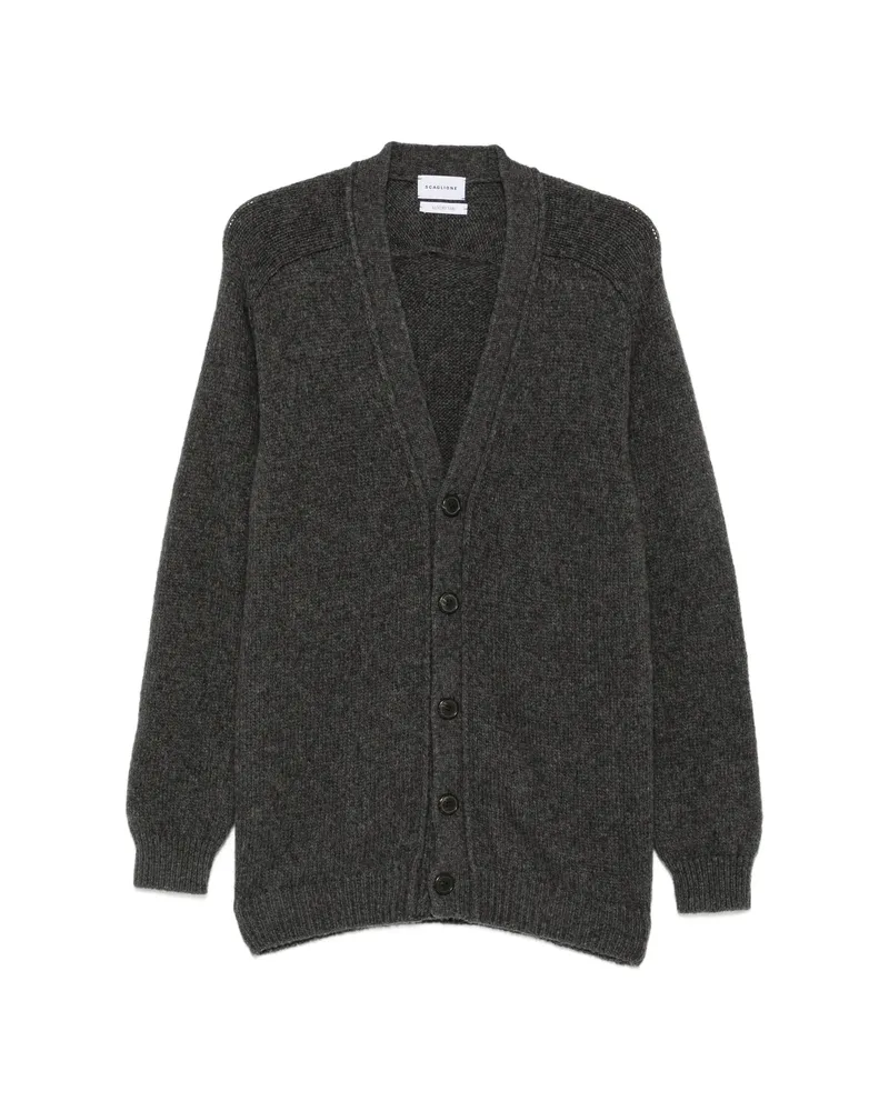 Scaglione Ribbed-knit V-neck Cardigan Grey