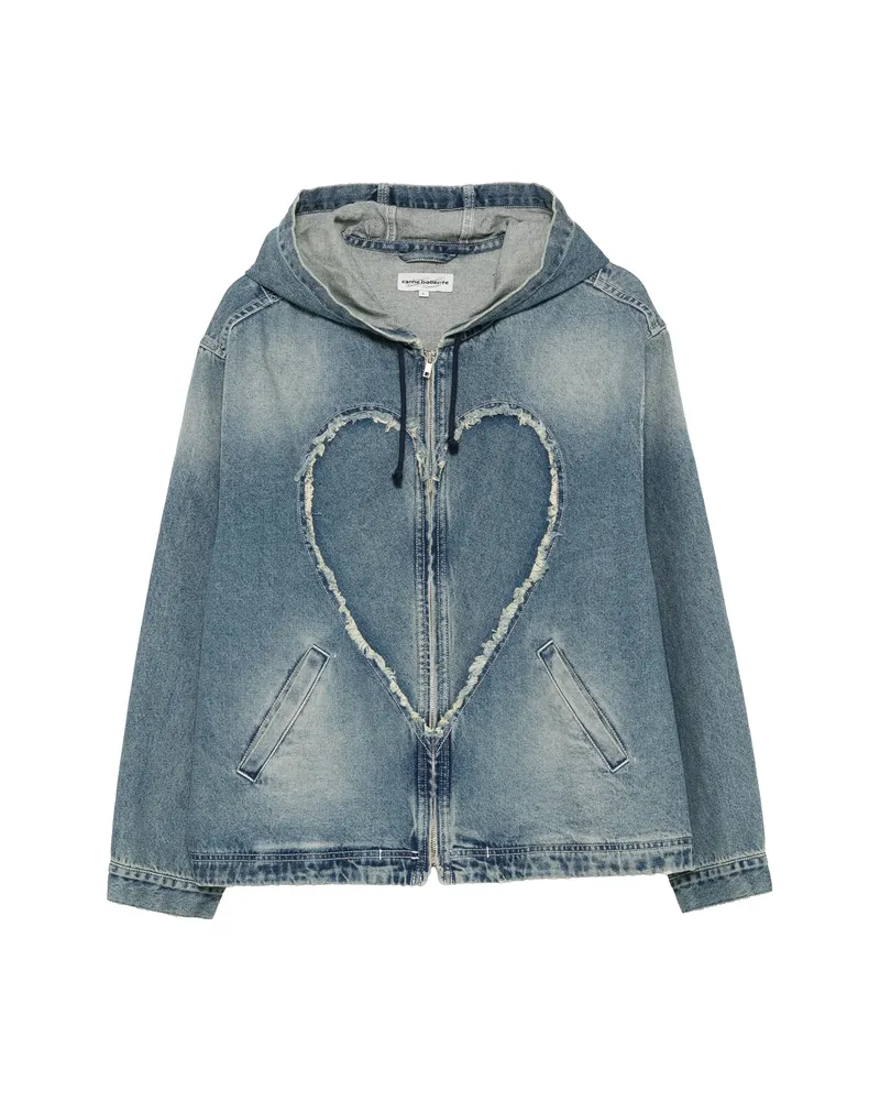 Carne Bollente Heart Hooded Denim Jacket Blue
