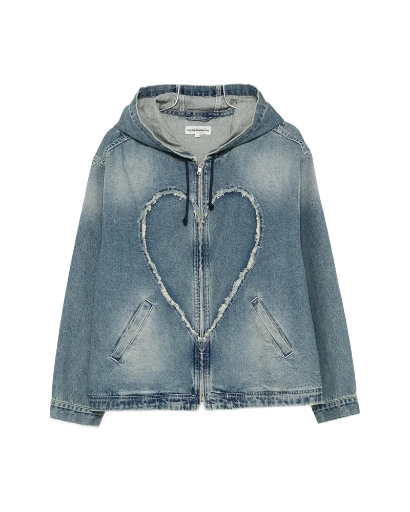 Carne Bollente Heart Hooded Denim Jacket Blue