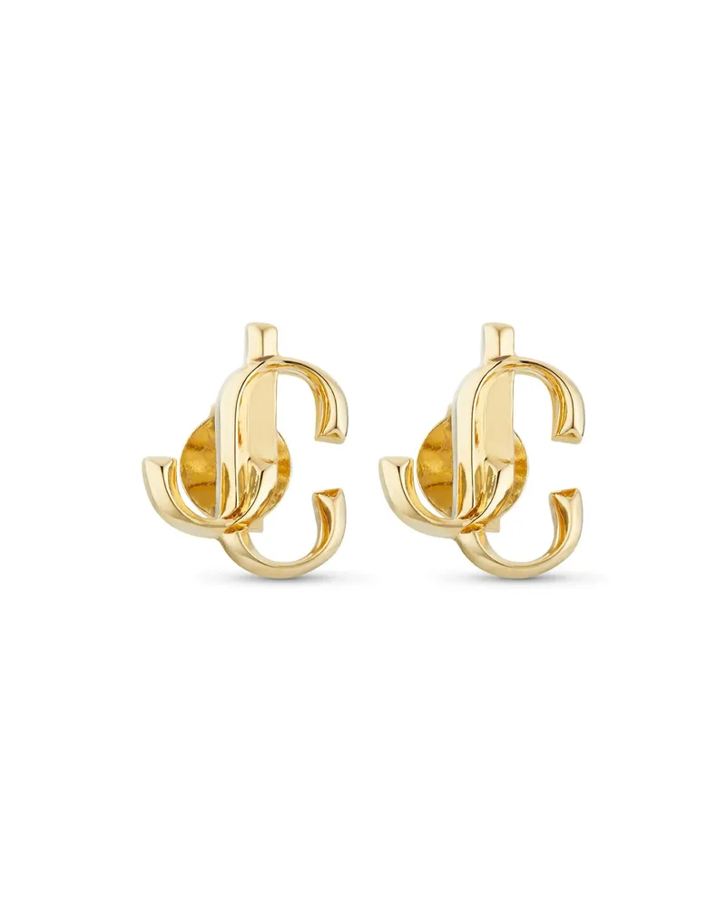 Jimmy Choo Logo-lettering Stud Earrings Gold
