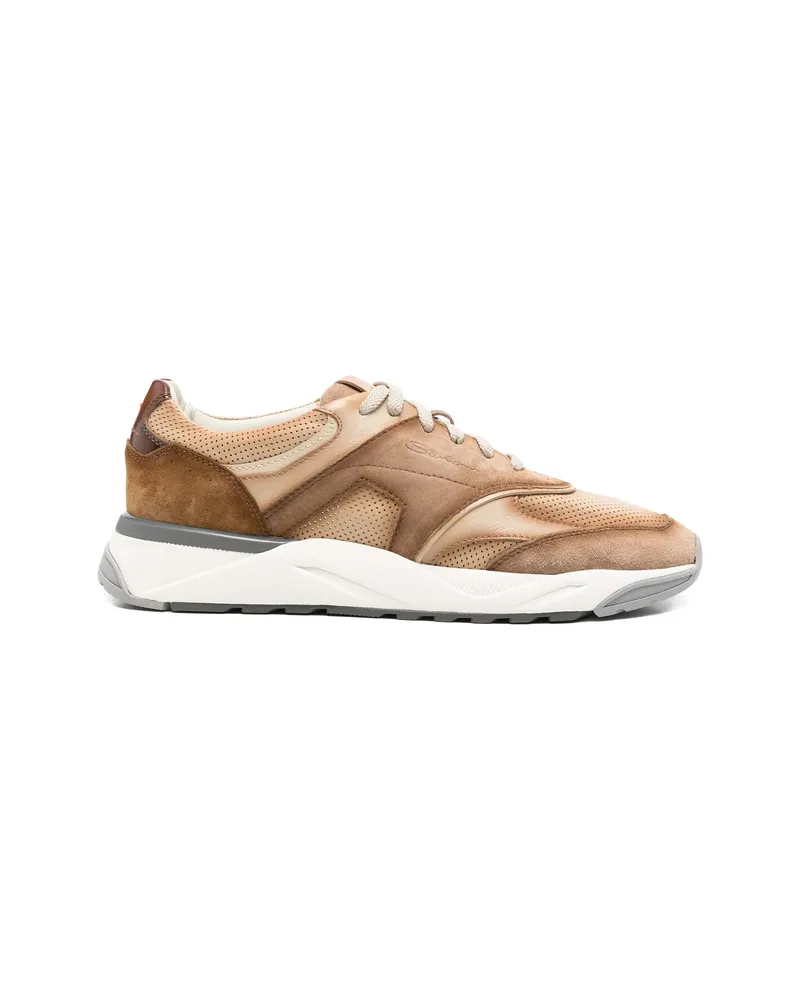 Santoni Innova Perforated Sneakers Neutrals