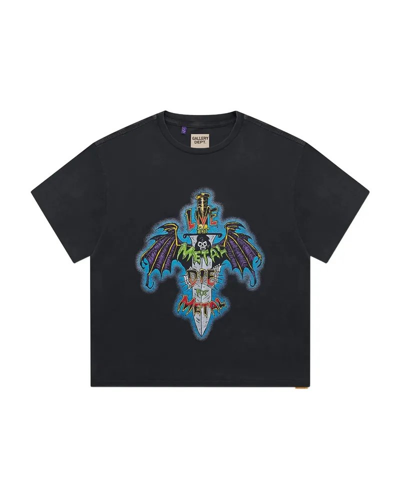 GALLERY DEPT. Live For Metal Cotton T-shirt Black