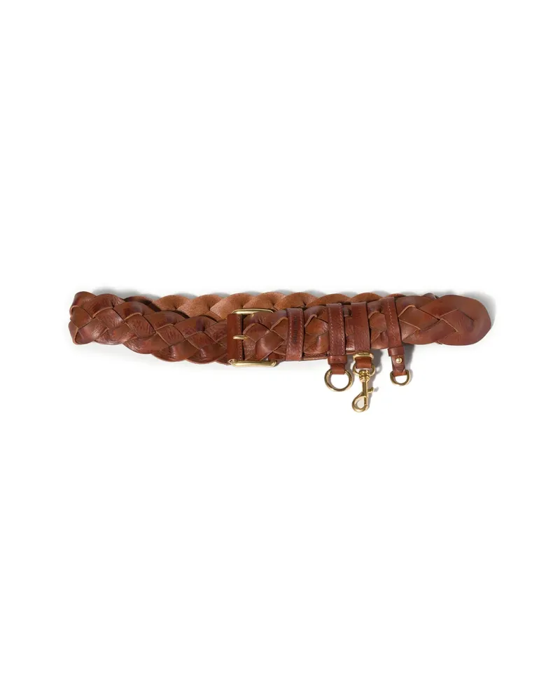 Miu Miu Braided Leather Belt Brown