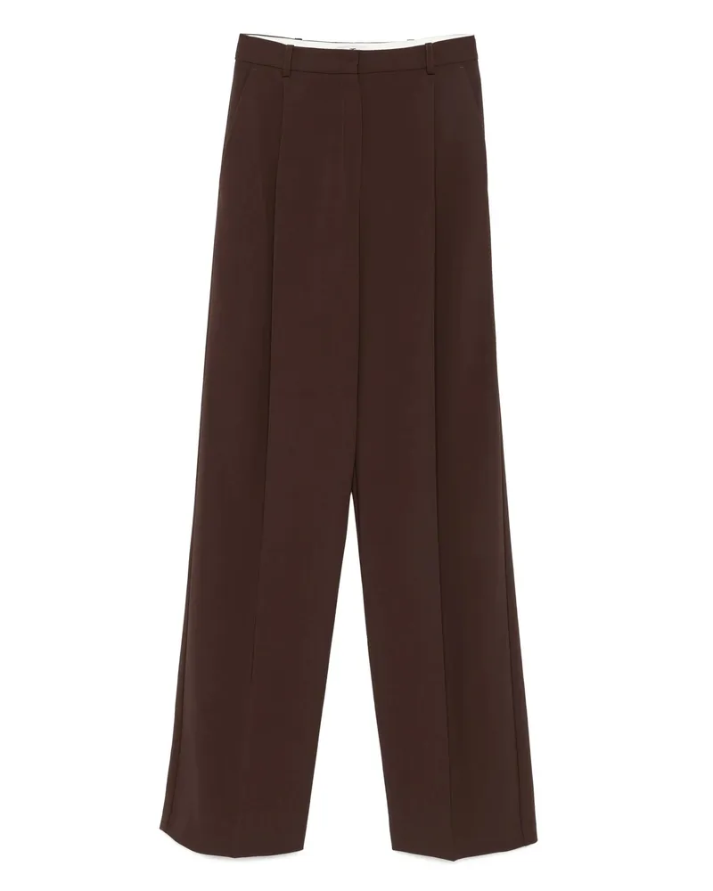 Elisabetta Franchi Pleated Trousers Brown