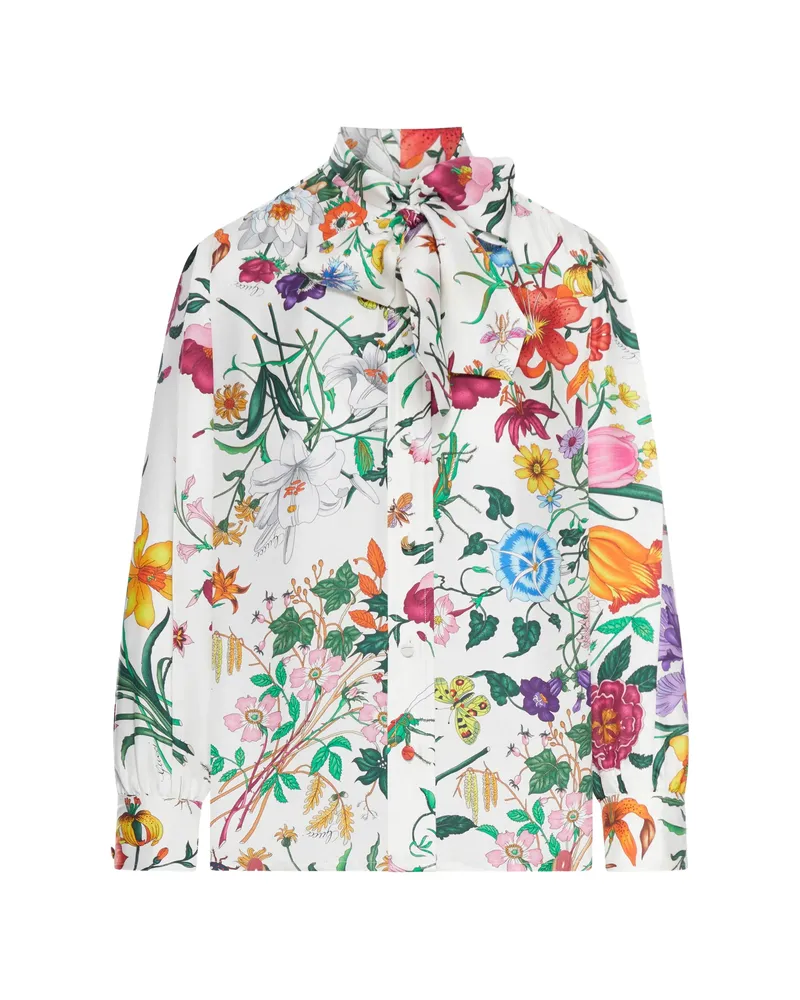 Gucci Printed Silk Shirt White