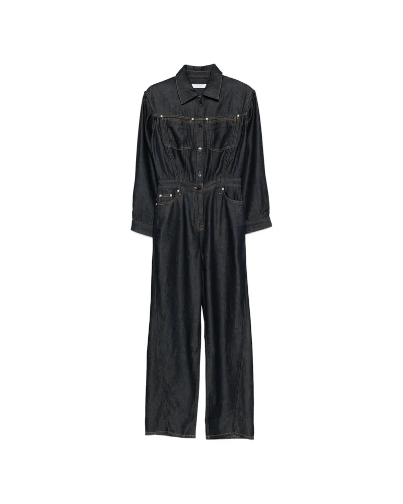 IRO Long-sleeve Denim Jumpsuit Blue