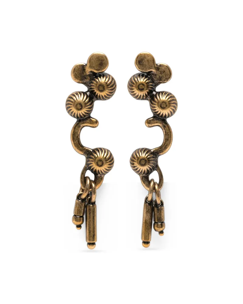 Dries van Noten Beaded Drop Earrings Gold