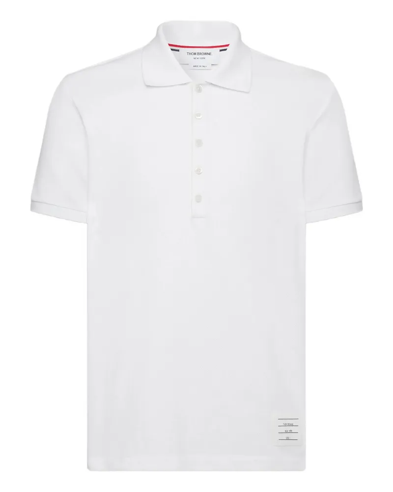 Thom Browne Button-placket Polo Shirt White