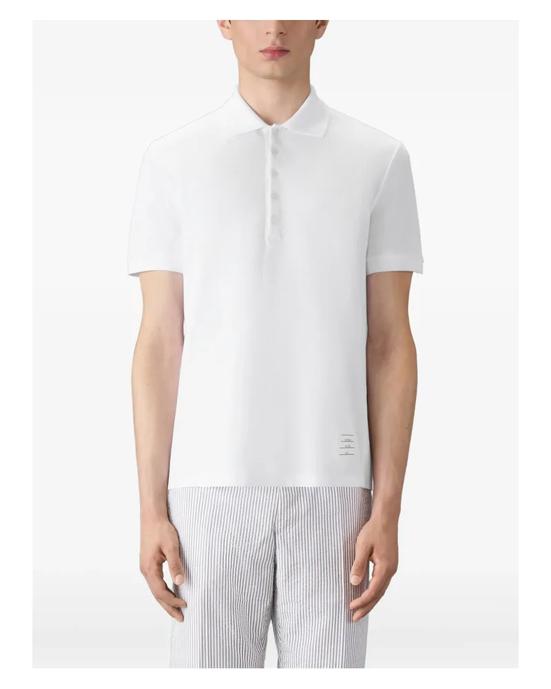 Thom Browne Classic Pique 4-Bar Polo White