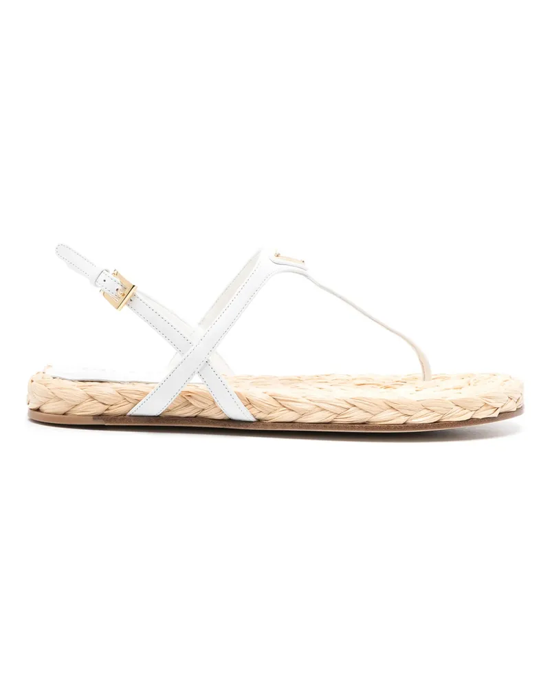Prada Triangle-logo Slingback Espadrilles White