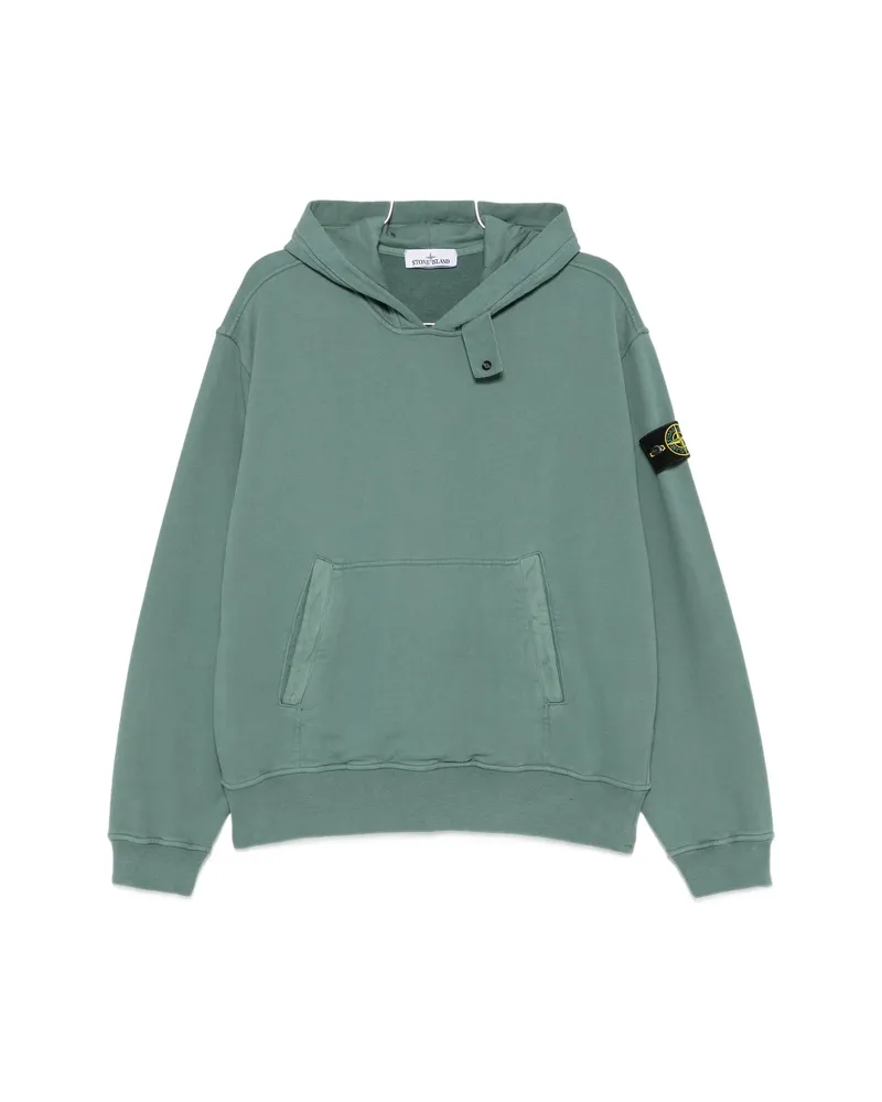 Stone Island Logo-patch Hoodie Green
