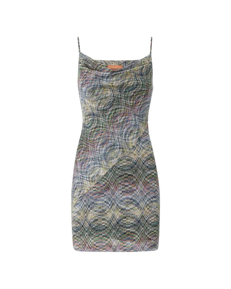 Missoni Zigzag-knit Cowl-neck Dress Blue