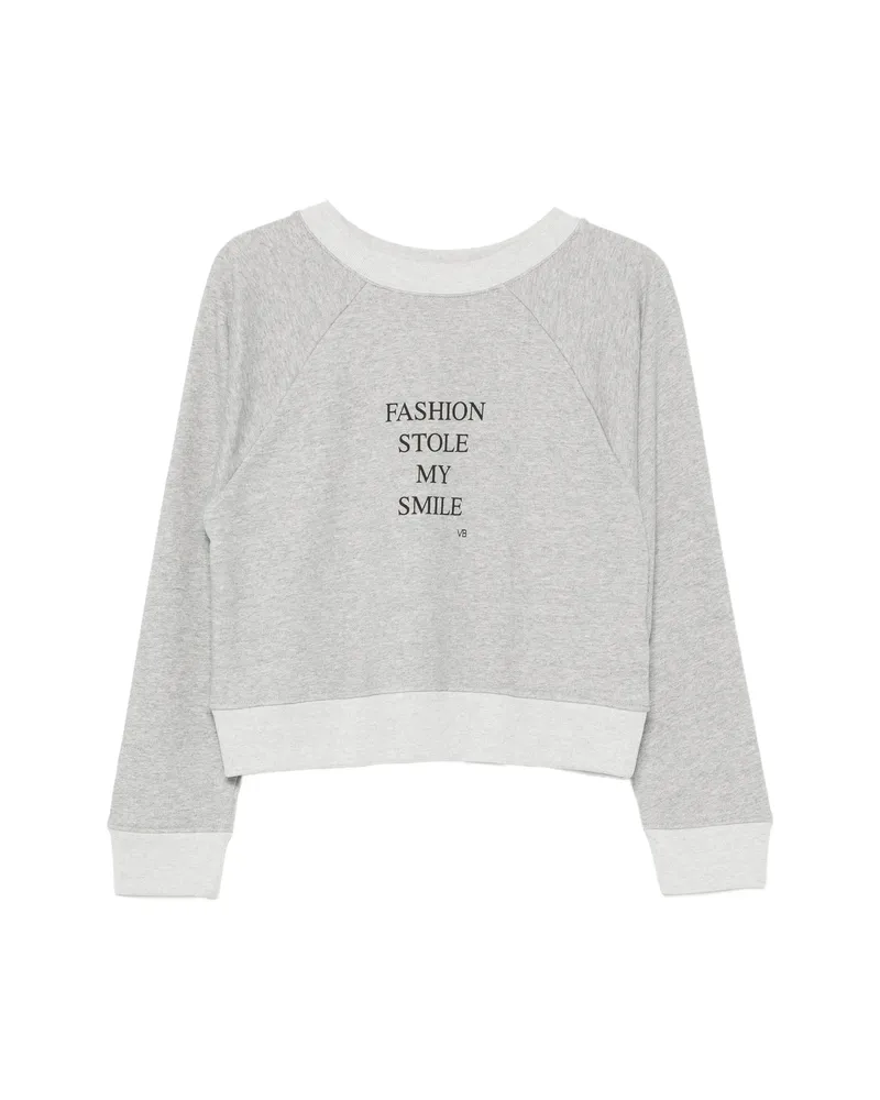 Victoria Beckham Slogan-print Raglan-sleeve Sweatshirt Black