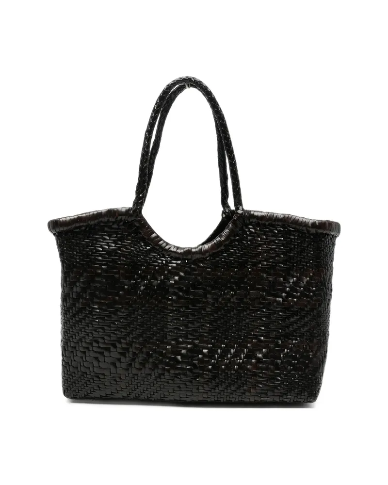 Dragon Diffusion Nantucket Optical Woven Leather Tote Bag Brown