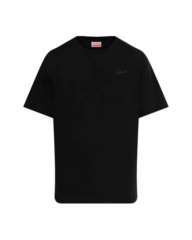 Kenzo Logo-embroidered T-shirt Black