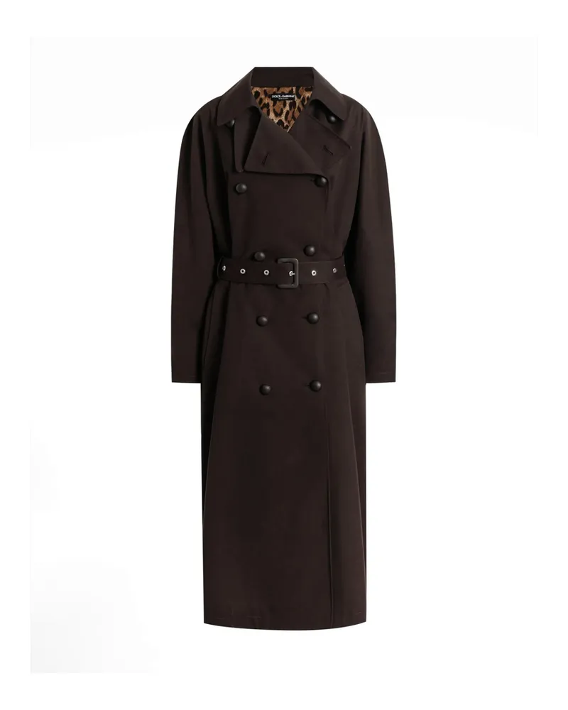 Dolce & Gabbana Double-breasted Belted Coat Brown