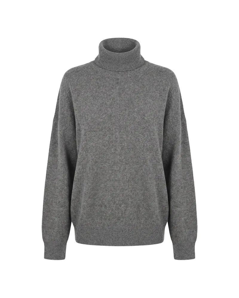 Brunello Cucinelli Roll-neck Cashmere Sweater Grey