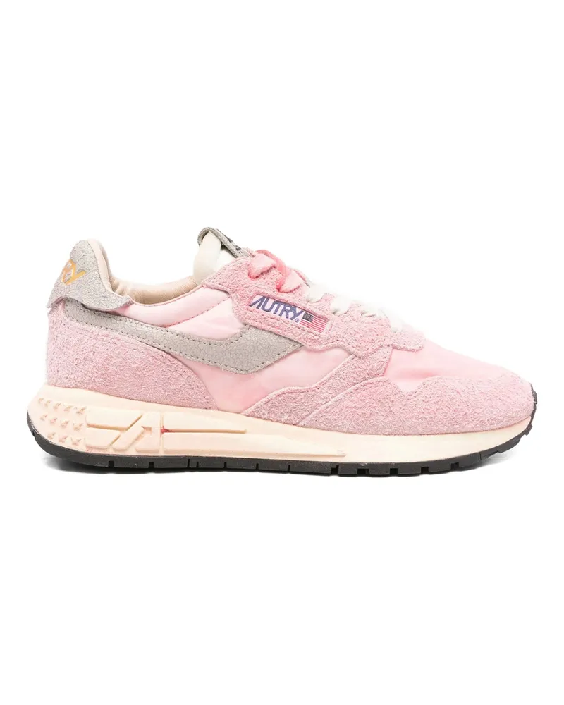 AUTRY Reelwind Suede Panelled Sneakers Pink