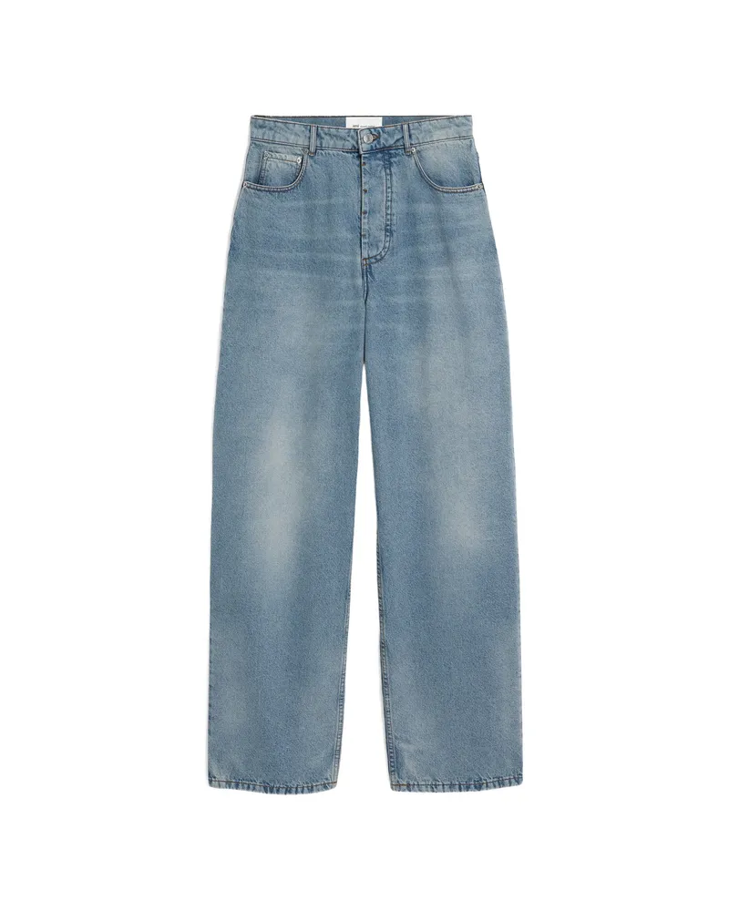AMI Paris Baggy-fit Cotton Jeans Blue