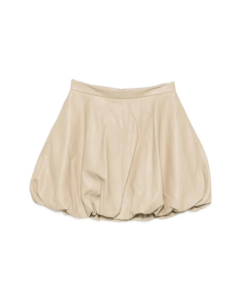 By Malene Birger Leather Mini Skirt Neutrals