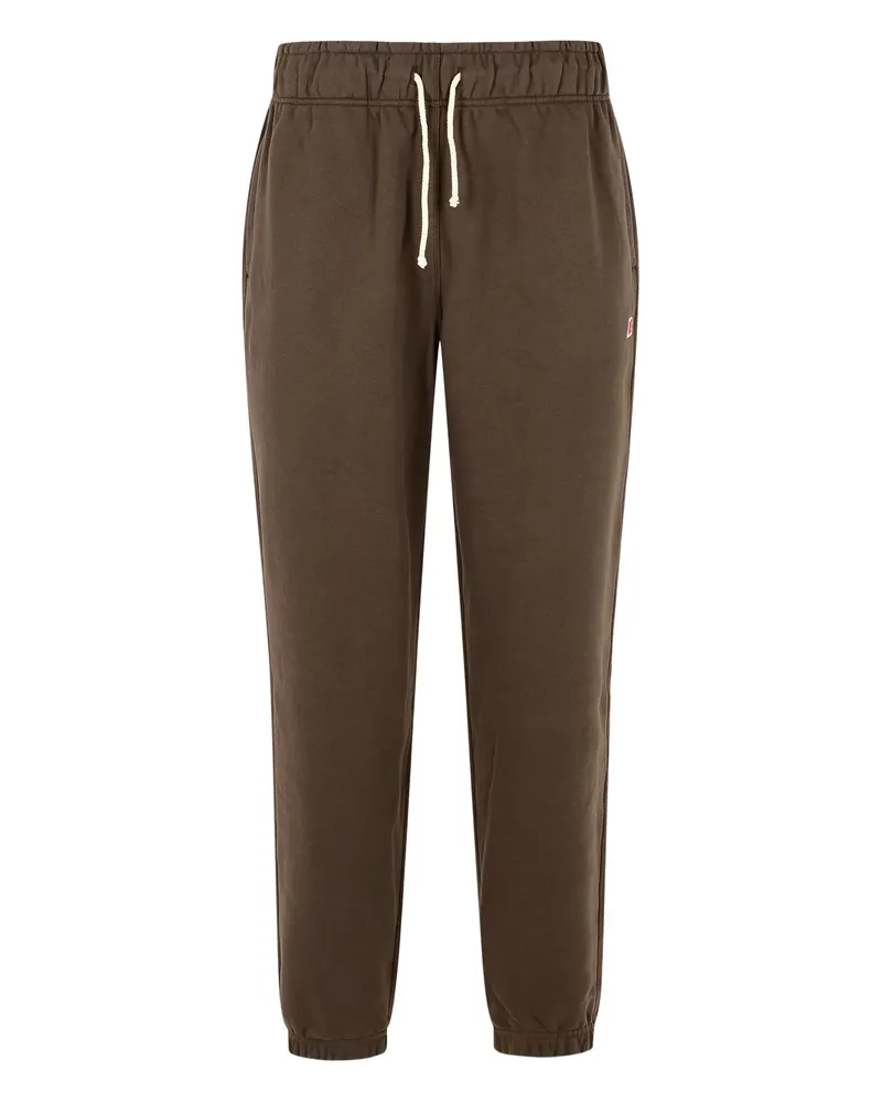 New Balance Elastic-waistband Logo-patch Track Pants Brown