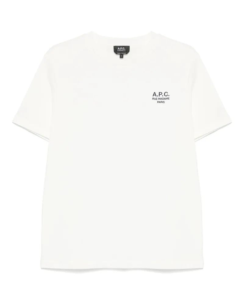 A.P.C. A. p.c. Logo-embroidered Cotton T-shirt White
