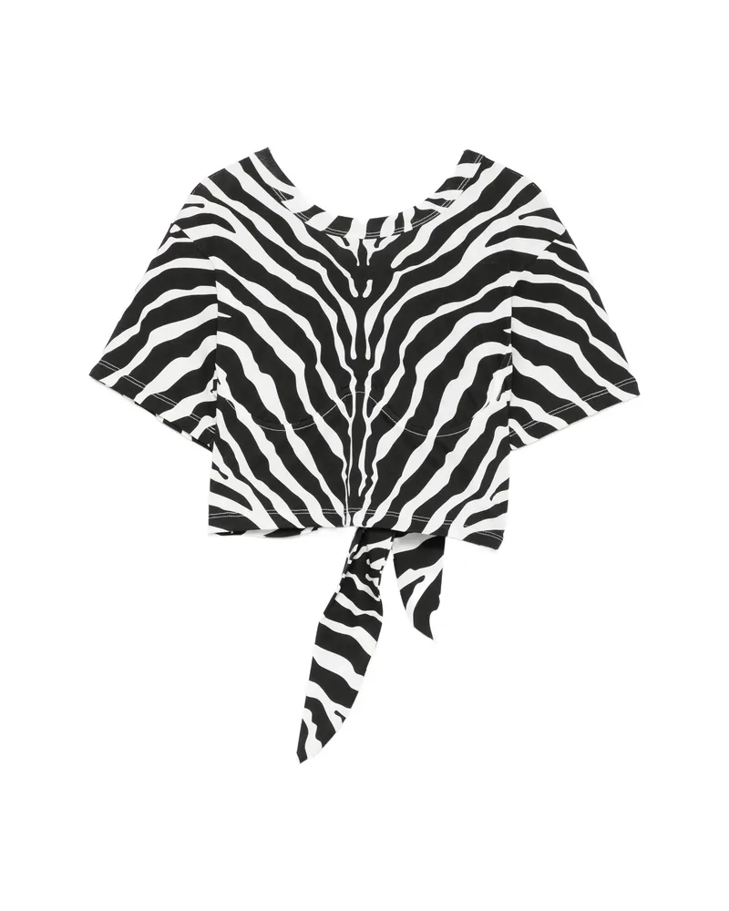 ATTICO Zebra-print Tie Top Black