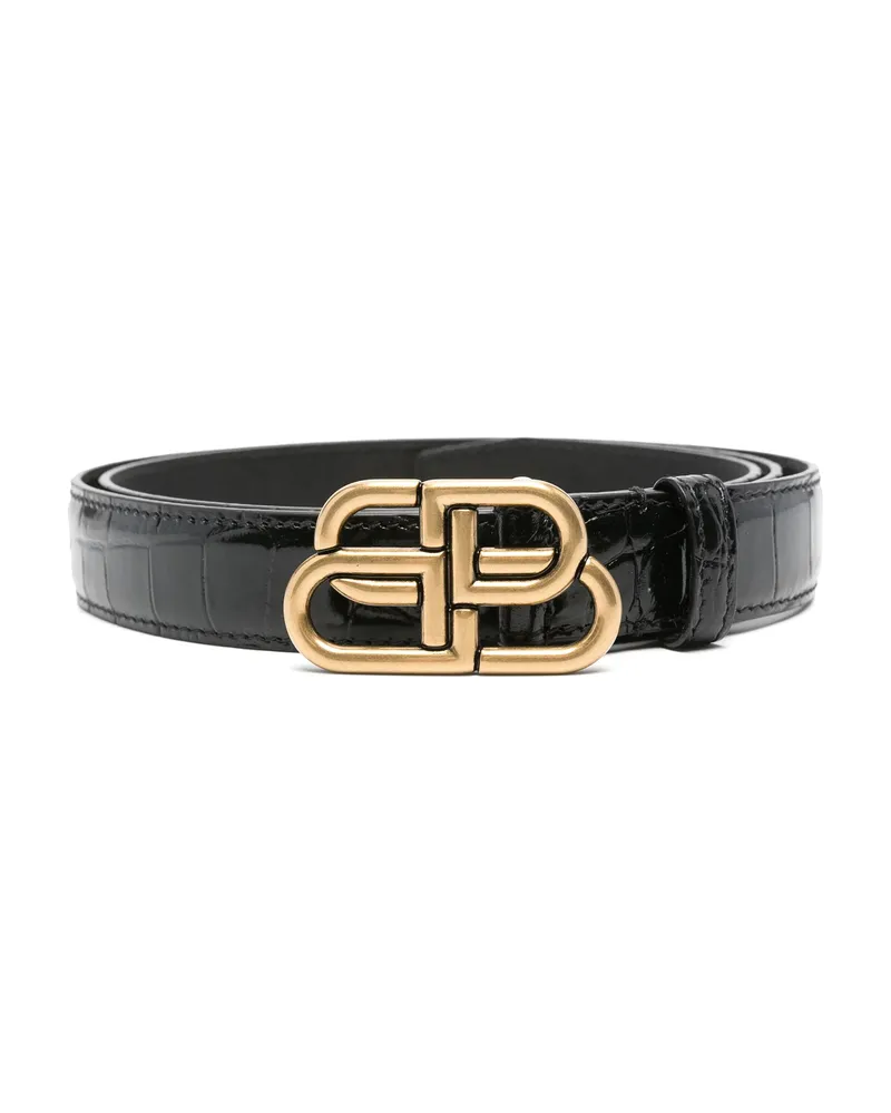 Balenciaga BB Thin Belt Black