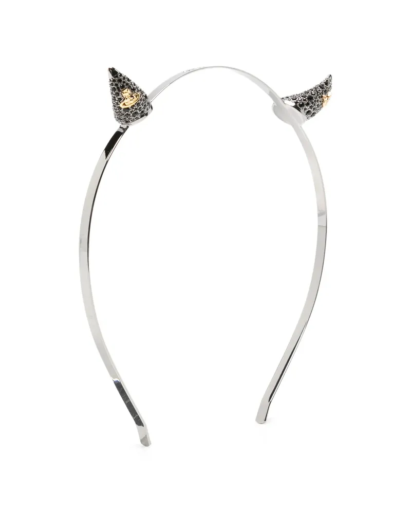 Vivienne Westwood Crystal-embellished Orb-plaque Headband Silver