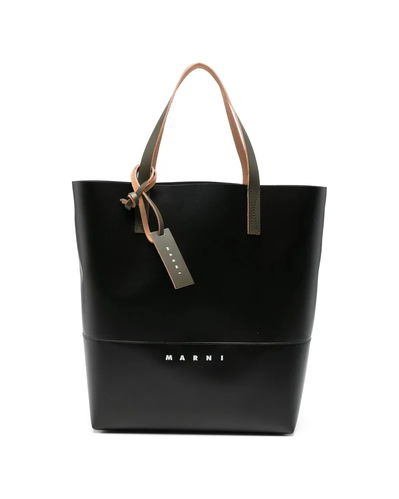 Marni Logo-print Tote Bag Black