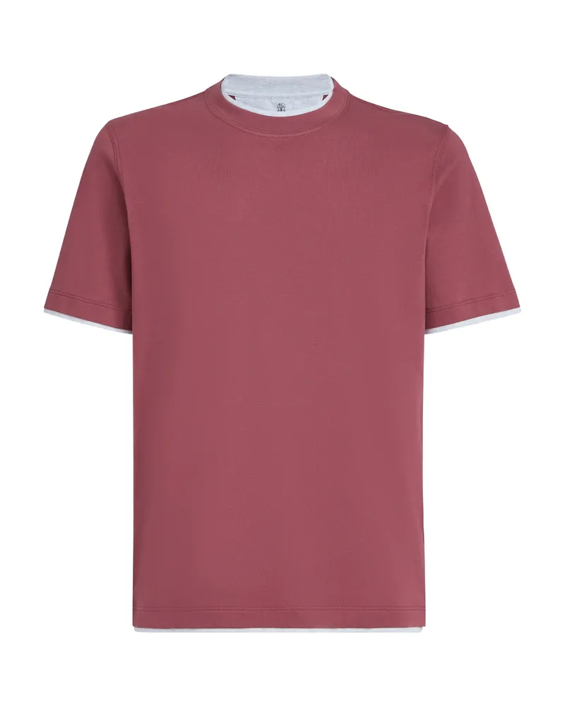 Brunello Cucinelli Faux-layering Crew-neck T-shirt Red